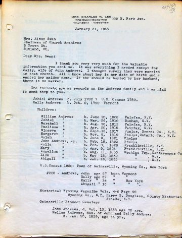 ANDREWS Census 1 N.Y. 1783, 1850